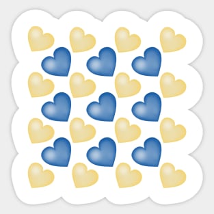 Hearts, Blue and Yellow Sticker